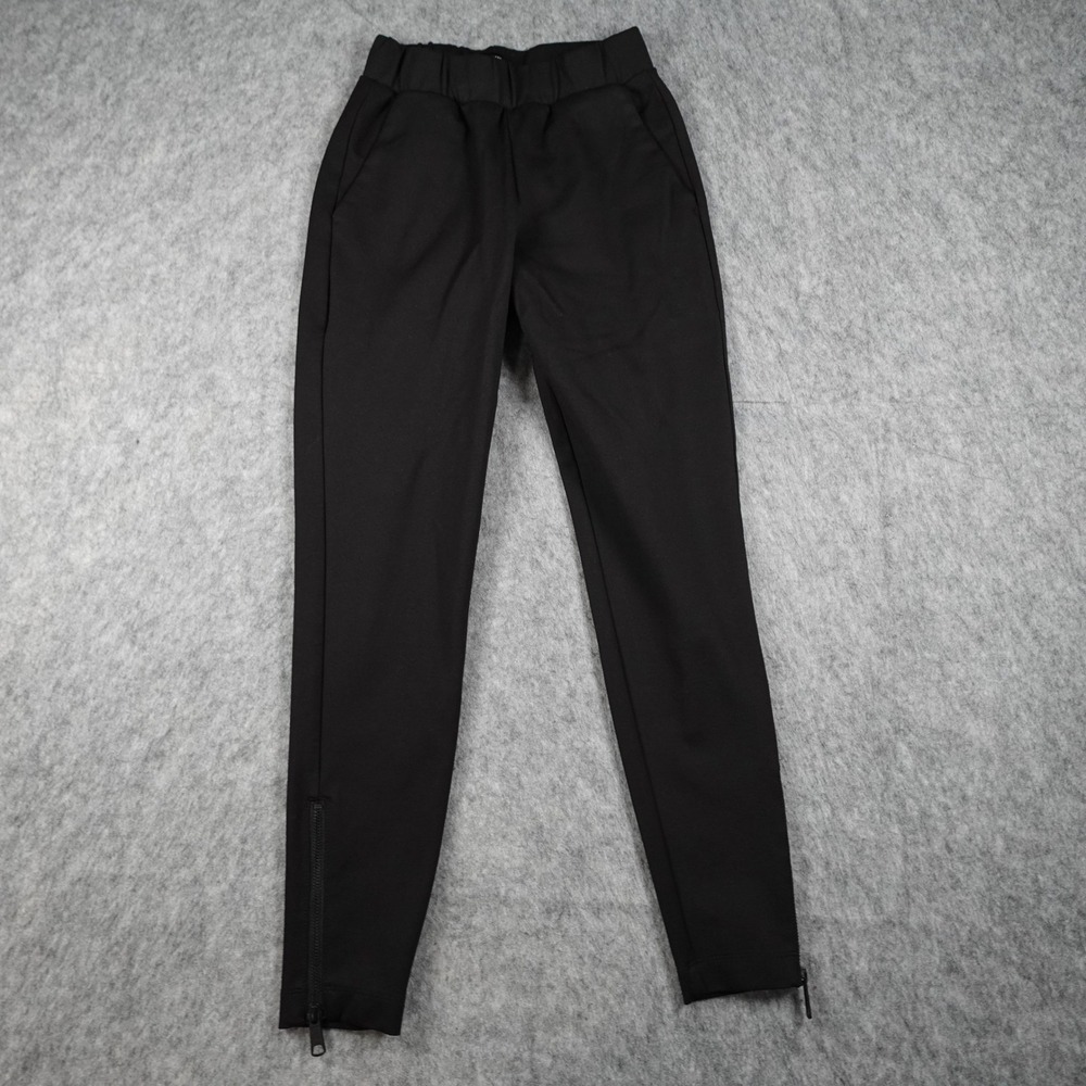 Universal Standard Pant Womens Size 0 (4XS) Black Moro Pocket Ankle Zip Ponte